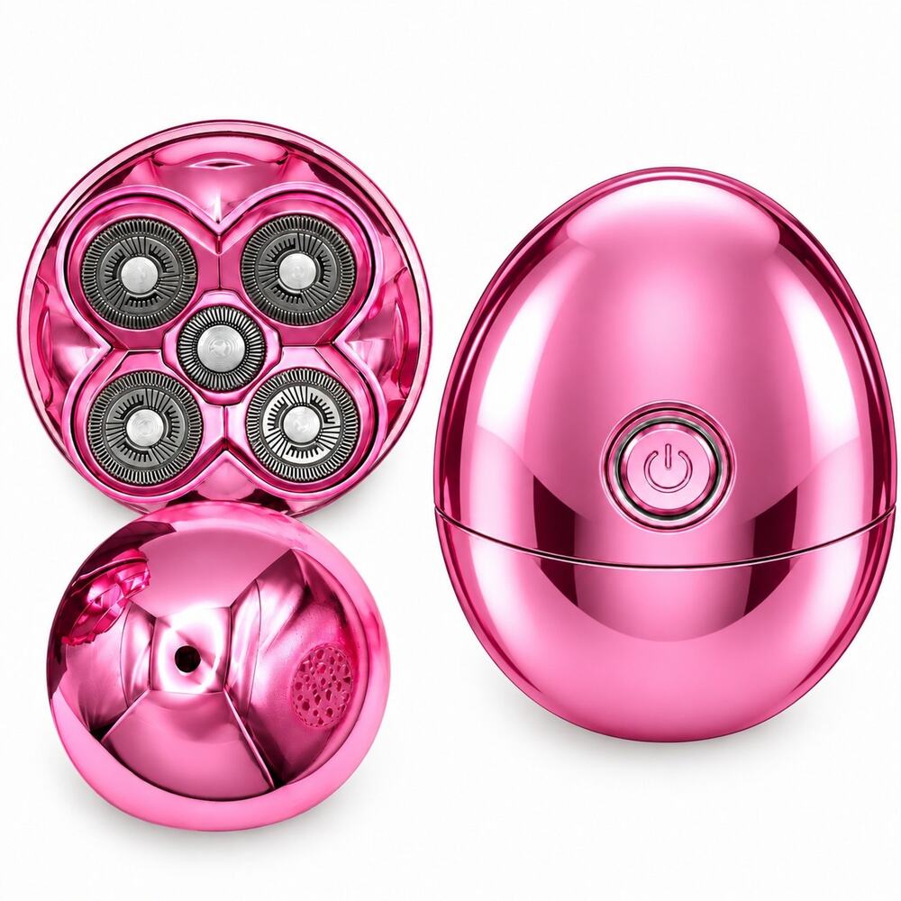 5 Head Rotary Electric Shaver Unisex Face Body Legs Bikini USB Pink New
